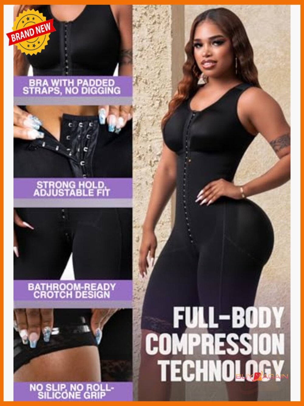 Stage 1 Faja Colombianas with Bra Shapewear Post Surgery Compression Butt Lift - Picture 4 of 7